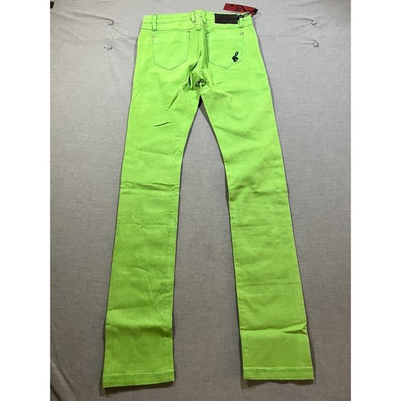 Maxime Cossoguy Jeans‎ Womens 28 Green Denim Pocketed Belted Zip Ladies 28x34 - Picture 9 of 14